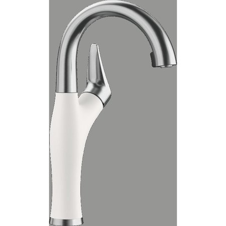 BLANCO Artona Bar Faucet 1.5 GPM - PVD Steel/White 526386